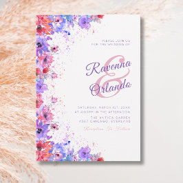 Convites Casamento Floral Romântico Flor de Campo Pastel