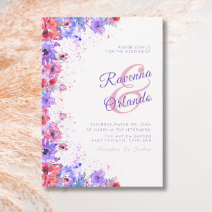 Convites Casamento Floral Romântico Flor de Campo Pastel
