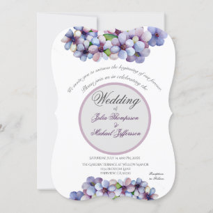 Convites Casamento Floral Romântico Poético Lilac Watercolo
