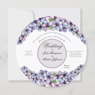 Convites Casamento Floral Romântico Poético Lilac Watercolo