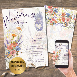 Convites Casamento Floral Romântico Sorrente