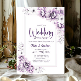 Convites Casamento Floral Rosa Após Festa