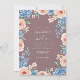 Convites Casamento Floral Rosa Bege