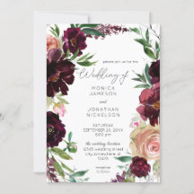 Casamento Floral Rosa Bege e Borgonha
