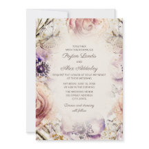 Casamento Floral Rosa Bege Roxo Vintage Elegante