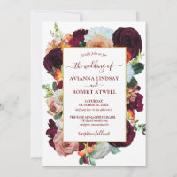 Casamento Floral Rosa Cor-de-Ouro Laranja Rosa Cin