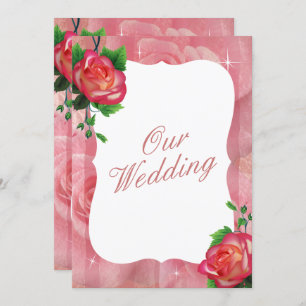 Convites Casamento Floral Rosa da Vitória