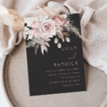 Convites Casamento Floral Rosa de Blush e Cinza<br><div class="desc">Convite Floral para Casamento Blush & Cinza Dusty Rosa Ver coleção correspondente em Niche e Nest Store Muitos obrigados</div>