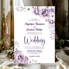 Convites Casamento Floral Rosa Elegante