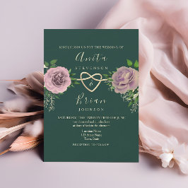 Convites Casamento Floral Rosa Esmeralda