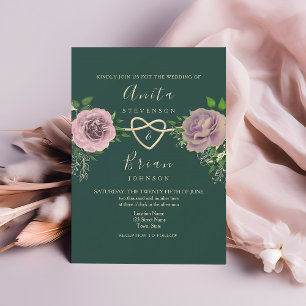 Convites Casamento Floral Rosa Esmeralda