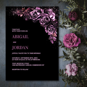 Convites Casamento Floral Rosa Mal-humorado