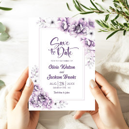 Convites Casamento Floral Rosa Moderno Salve a Data