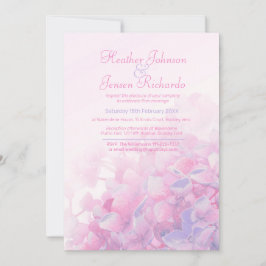 Convites Casamento floral rosa púrpura de Hydrangea