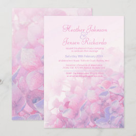 Convites Casamento floral rosa púrpura de Hydrangea
