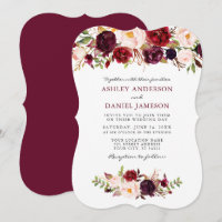 Casamento Floral Rosa Rosa-Rosa-Burgundy Elegante