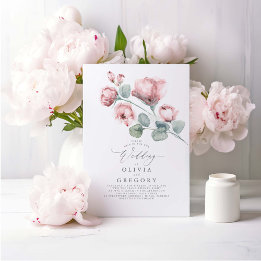 Convites Casamento Floral Rosa Rosa Rosa Rosa Rosa, Moderno