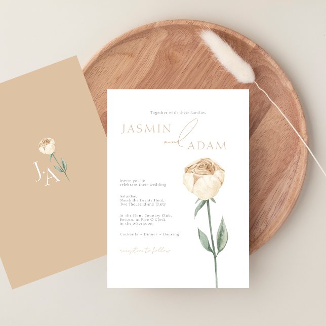 Convites Casamento Floral Rosa Rosa Rosa Rosa Simples Esmag (Simple Elegant Blush Pink Rose Floral Wedding Invitation)