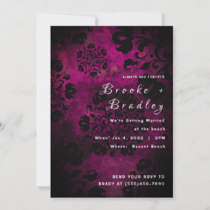 Convites Casamento Floral Rosa‑Roxo