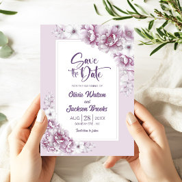 Convites Casamento Floral Rosa Russo Salvar a Data