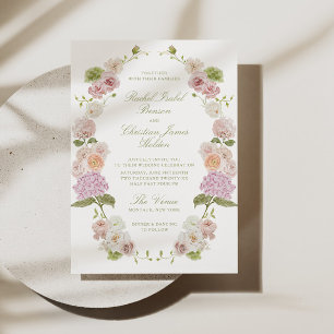 Convites Casamento Floral Rosa Verde