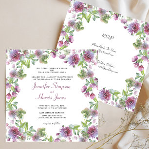 Convites Casamento Floral Róseo Suave de Verão