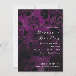 Convites Casamento Floral Roxo