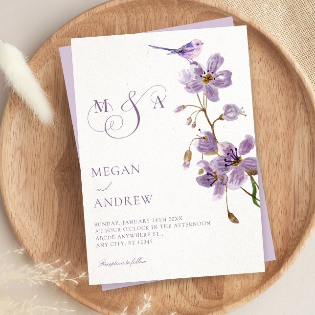 Convites Casamento floral roxo (Criador carregado)