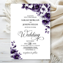 Convites Casamento Floral Roxo