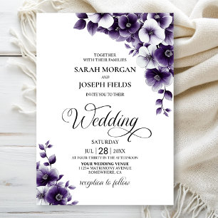 Convites Casamento Floral Roxo