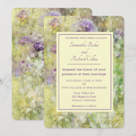 Convites Casamento Floral Roxo Elegante