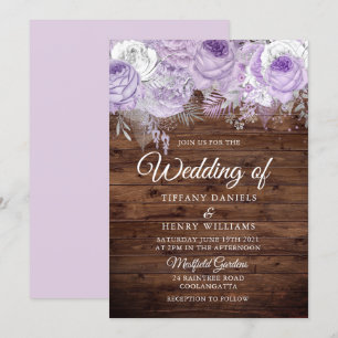 Convites Casamento Floral Roxo Lavanda Roxo