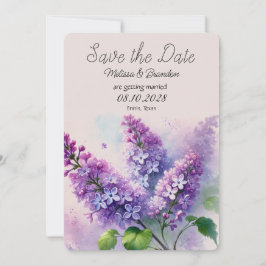 Convites Casamento Floral Roxo Lilac Salva a Data