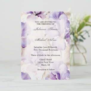 Convites Casamento Floral Roxo Roxo Iris