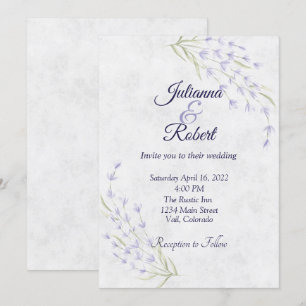 Convites Casamento floral roxo simples