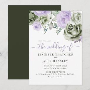 Convites Casamento Floral Roxo Verde