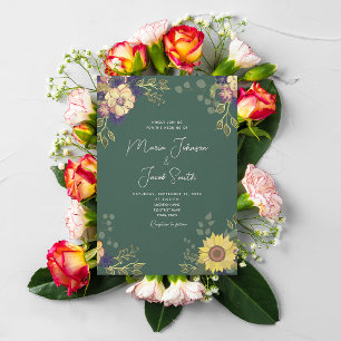 Convites Casamento Floral Russo de Girassol