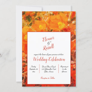 Convites Casamento Floral Russo de Laranja-Flores