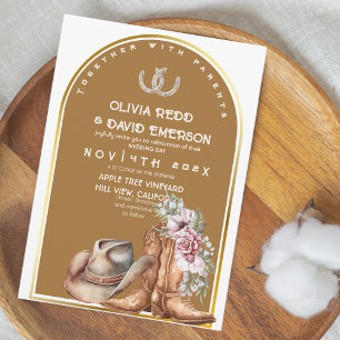 Convites Casamento Floral Russo do País do Cowboy Ocidental