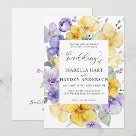 Convites Casamento Floral Russo Lavanda Lilac Roxo Amarelo