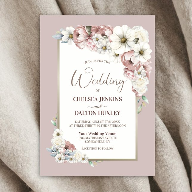 Convites Casamento Floral Rustic Autumn (Criador carregado)