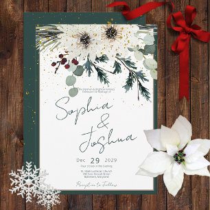 Convites Casamento Floral Rustic Berries Winter