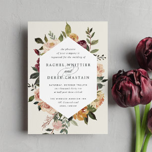 Convites Casamento Floral Rustic Bloom Watercolor