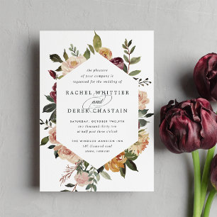 Convites Casamento Floral Rustic Bloom Watercolor