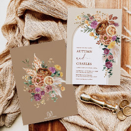 Convites Casamento Floral Rustic Boho Fall Garden