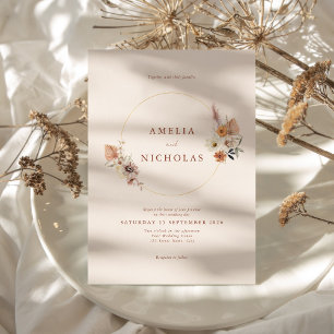 Convites Casamento Floral Rustic Boho Minimalista