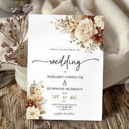 Convites Casamento Floral Rustic Boho Neutral