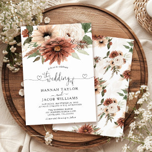 Convites Casamento Floral Rustic Boho Neutral