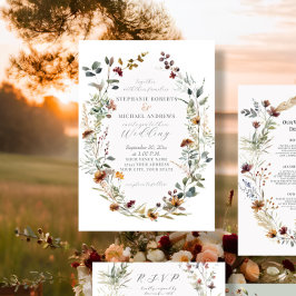 Convites Casamento Floral Rustic Boho Wreath