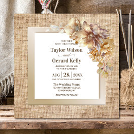 Convites Casamento Floral Rustic Burlap